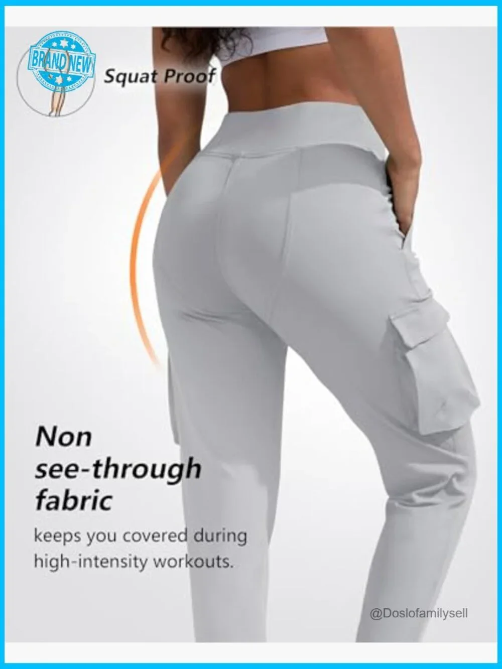 High Waist Cargo Yoga Pants Women Joggers Loose Leggings with Pockets
